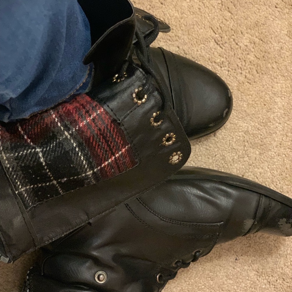 BLACK COMBAT BOOTS - Picture 2 of 4